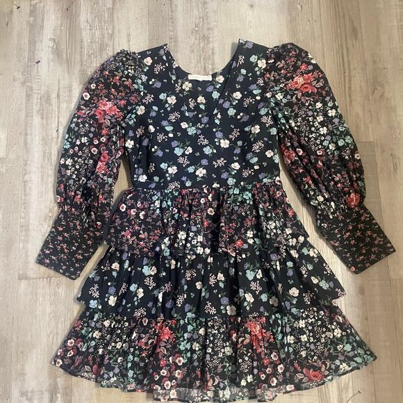 Love Shack Fancy Paris Ruffled Floral Mini Dress SZ 4 - Picture 15 of 16
